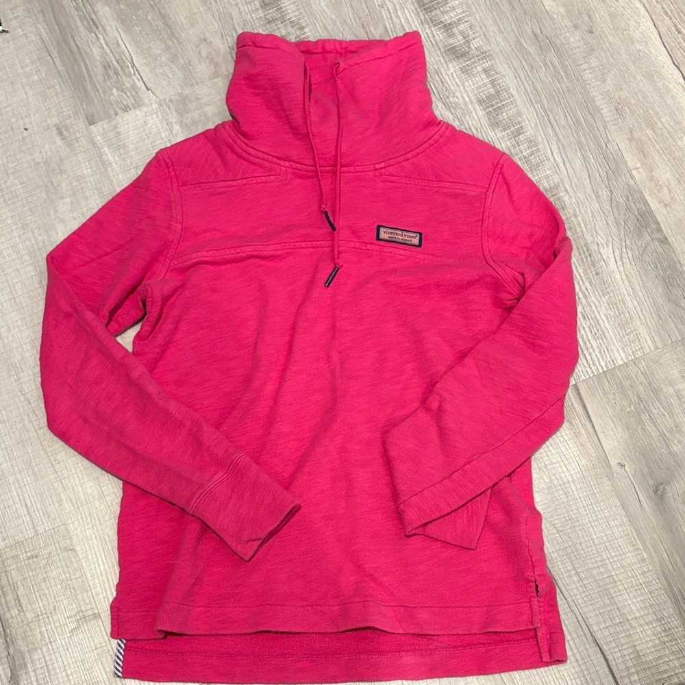 Vineyard Vines Vibrant Pink High-Collar Pullover